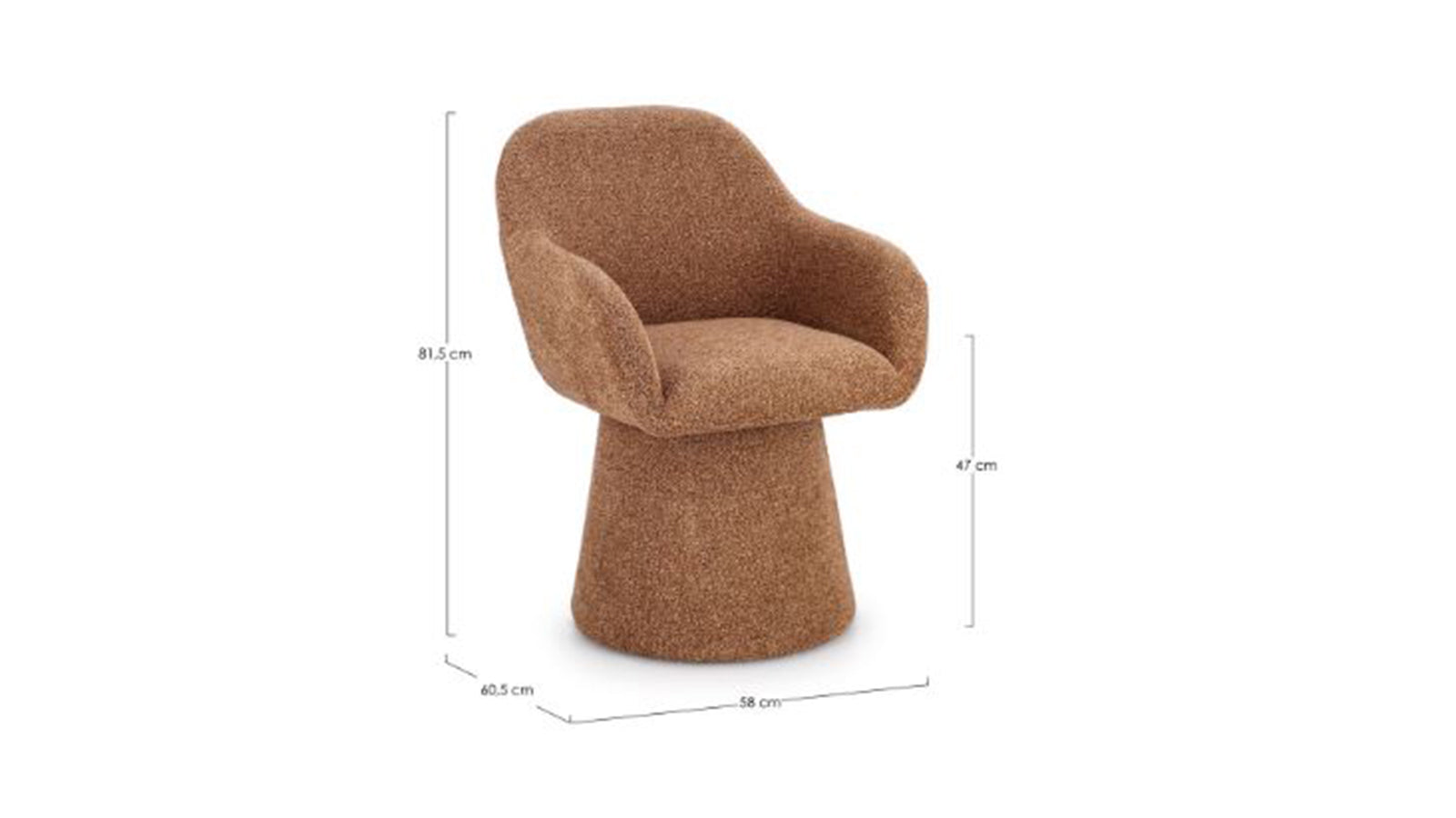 Poltrona girevole antara terracotta