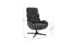Poltrona girevole violante nero